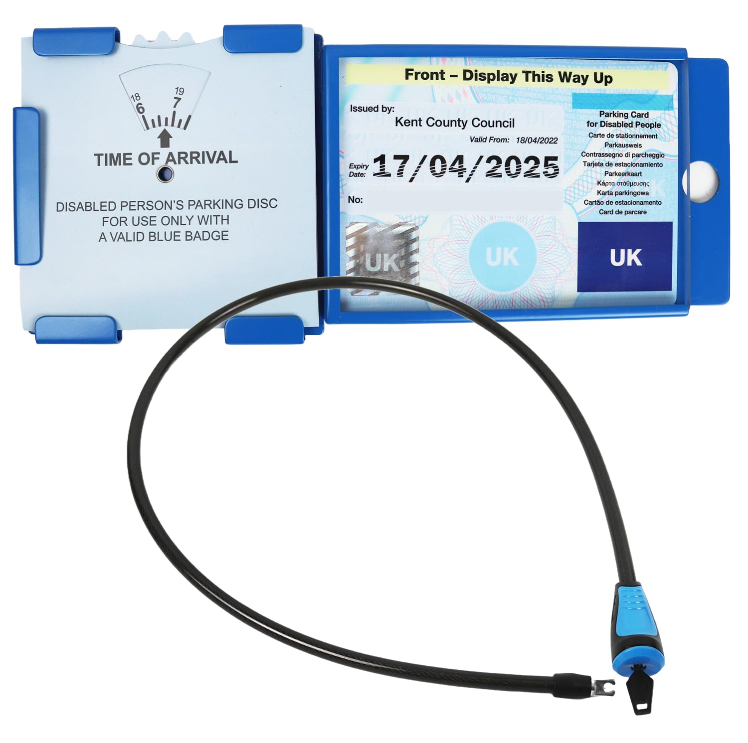Blue Badge Disabled Holder Guard Parking Time Clock Security Anti Theft Lock Wallet (Not Folding)
