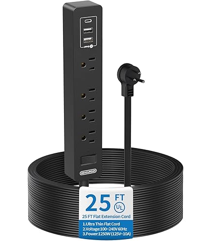 Koumeican the thinnest extension (power) cord in the world 0.0354