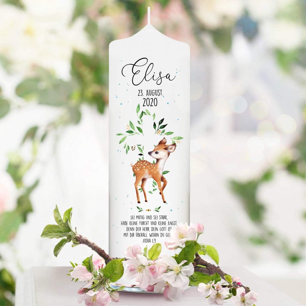 ohne Taufspruch Taufspruch / / Taufkerze 25 x 7 cm Datum Taufkerze