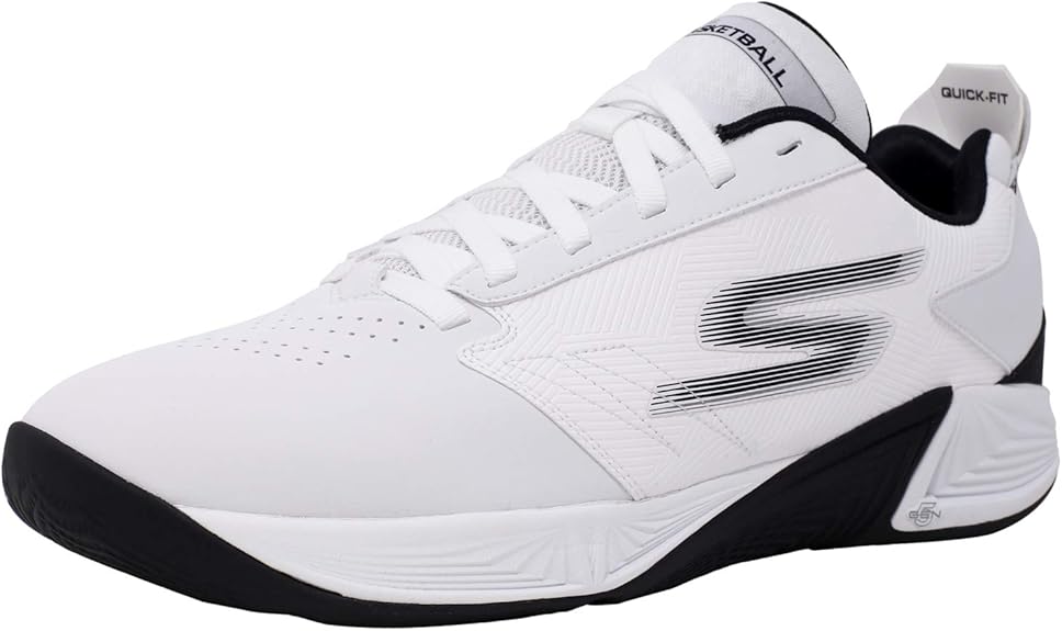 Skechers Men's Torch Lt White/Black AnkleHigh Basketball Shoe 10M