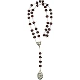 Saint Michael and Guardian Angel Chaplet Rosary | Wooden Beads with Silver-Tone Medals | Great Catholic Gift for First Holy Communion and Confirmation | Made in Italy
