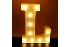 AUSAYE LED Letter Lights Alphabet Light Up Sign Night Light for Home Party Wedding Decoration (L)