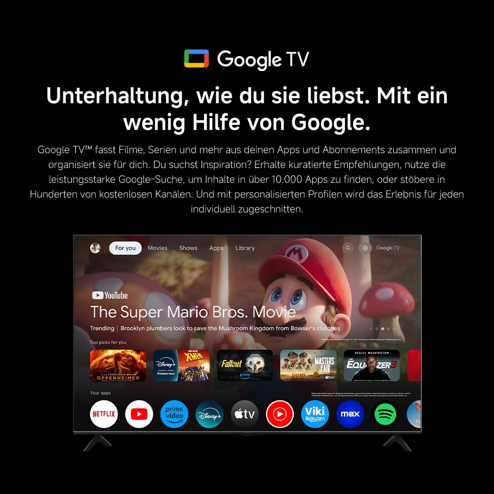 XIAOMI TV S Mini LED 65 Zoll (165 cm), 4K UHD Smart TV, 144Hz (240Hz Game Boost Mode), Dolby Atmos & Vision, HDR10+, Triple Tuner, DVB-C/S/S2/T/T2, Google TV, MEMC, Airplay, Google Assistant 6