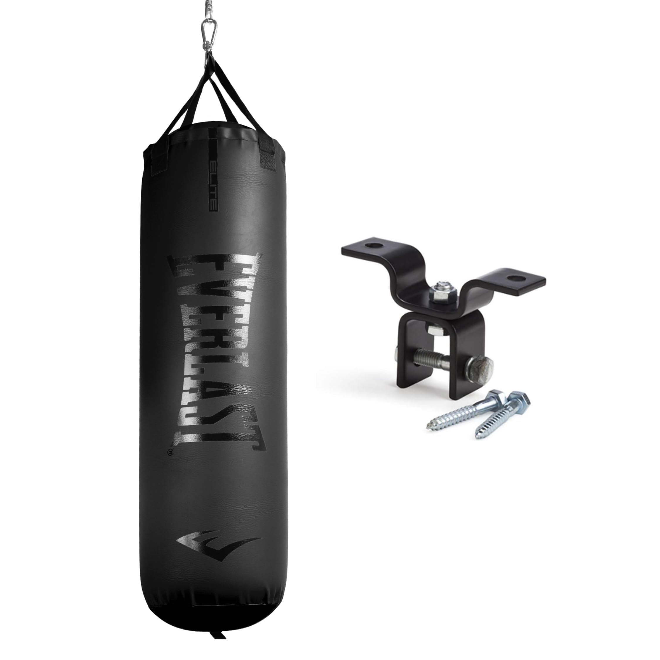 Photo 1 of Everlast Elite 2 Heavy Bag (80 LB) with Wood Beam Heavy Punching Bag Hanger, Durable Boxing Heavy Bag for Home Training