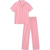 RONGTAI Womens Pajamas Sets Comfy Cool Feeling Cotton Pajama Set Casual Bottton Soft Sleepwear Nightwear Loungewear S-XXL