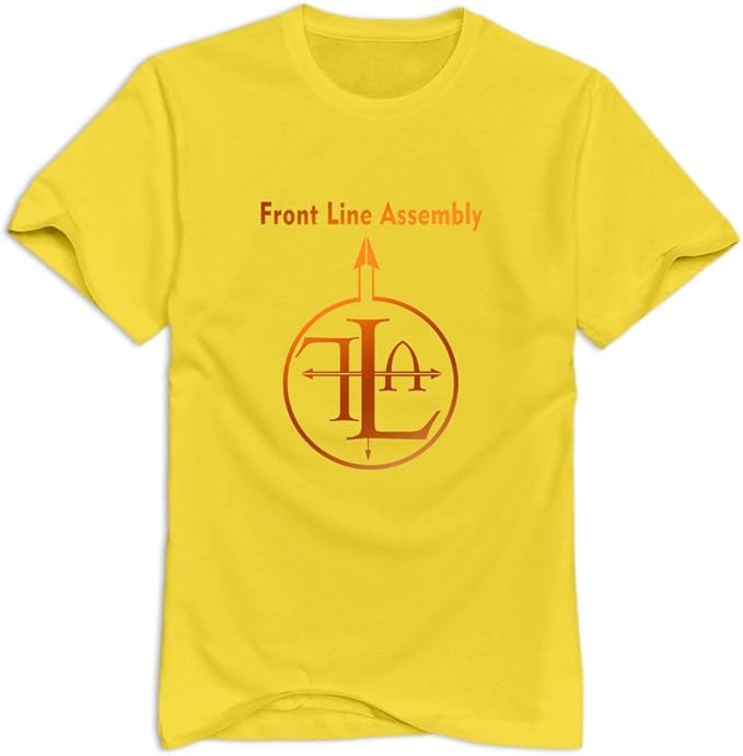 Front Line Assembly Logo Geek ShortSleeve Yellow Tee Shirt For