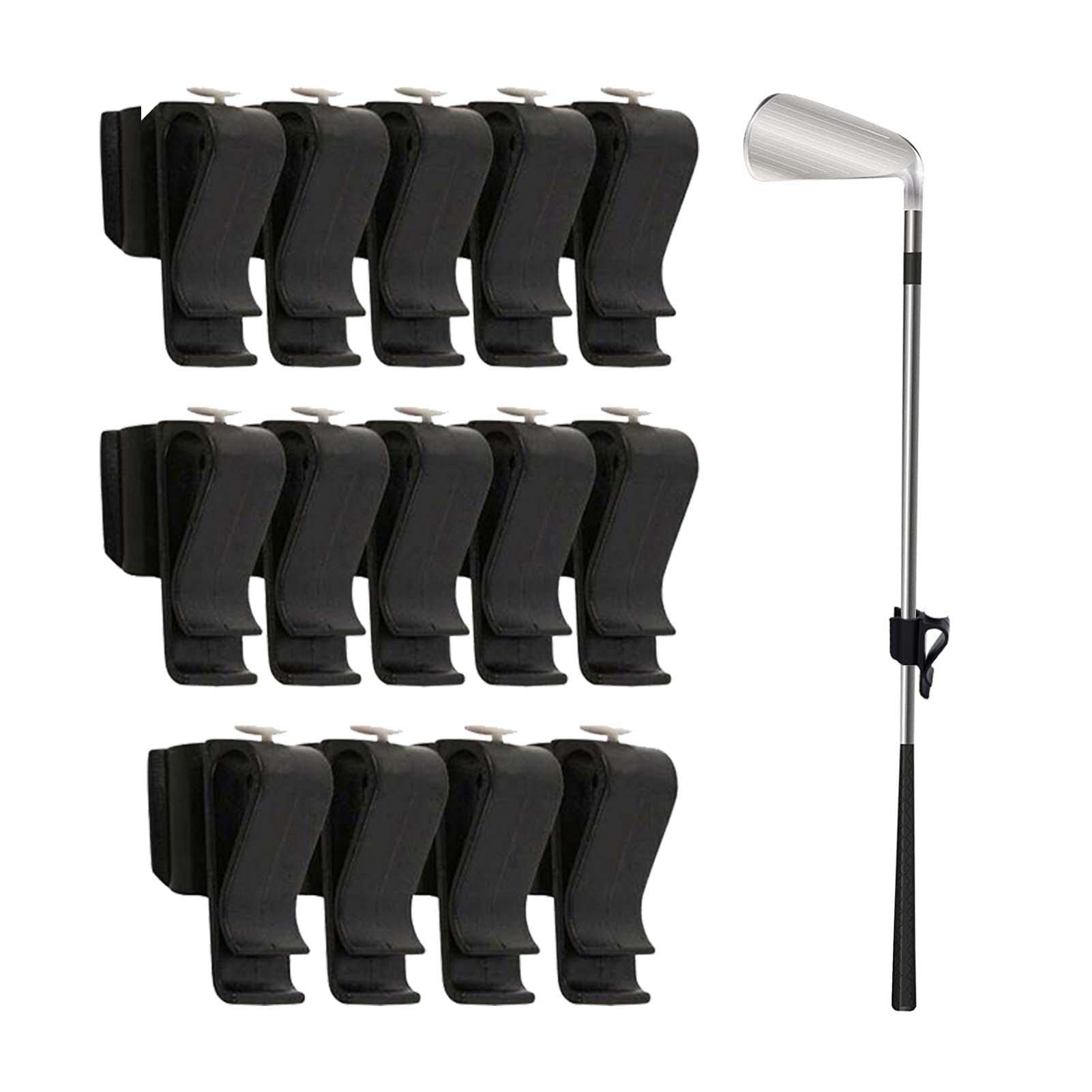 NHBETYS 14 pcs Golf Club Bag Clip On Putter Clamp Holder Putting Organizer Durable Plastic Black Putting Clip Golf Accessories for Men Women Golfer(Black)