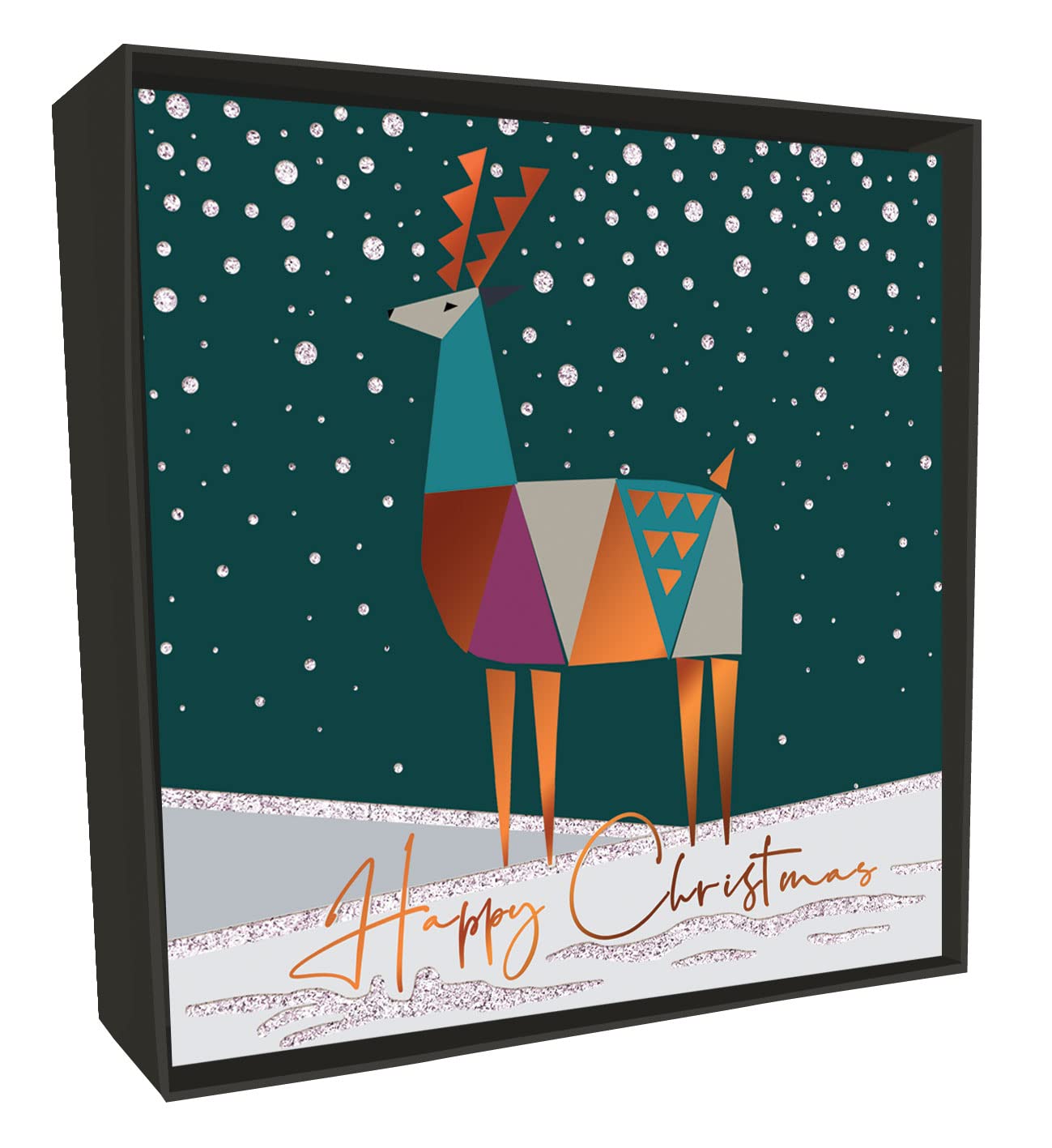 Box of 6 Reindeer Snowfall Luxury Hand-Finished Christmas Cards Card Boxes XLSB041