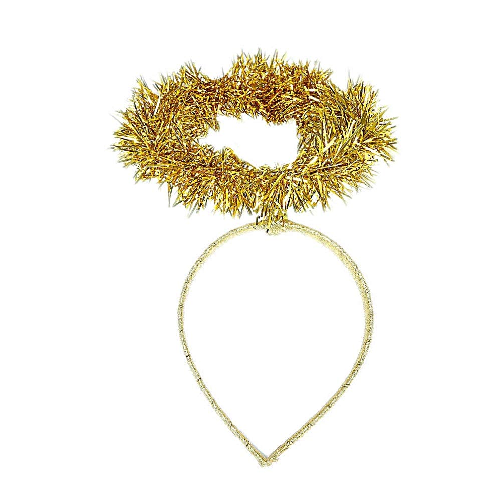 Girls Christmas Gold Tinsel Angel Halo Deeley Bopper Alice Hair Band Headband