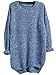 SheIn Women's Loose Dip Hem Long Sleeve Knit Pullover Sweater