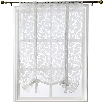 Amazon Com Napearl Polyester Jacquard Tie Up Balloon Curtain