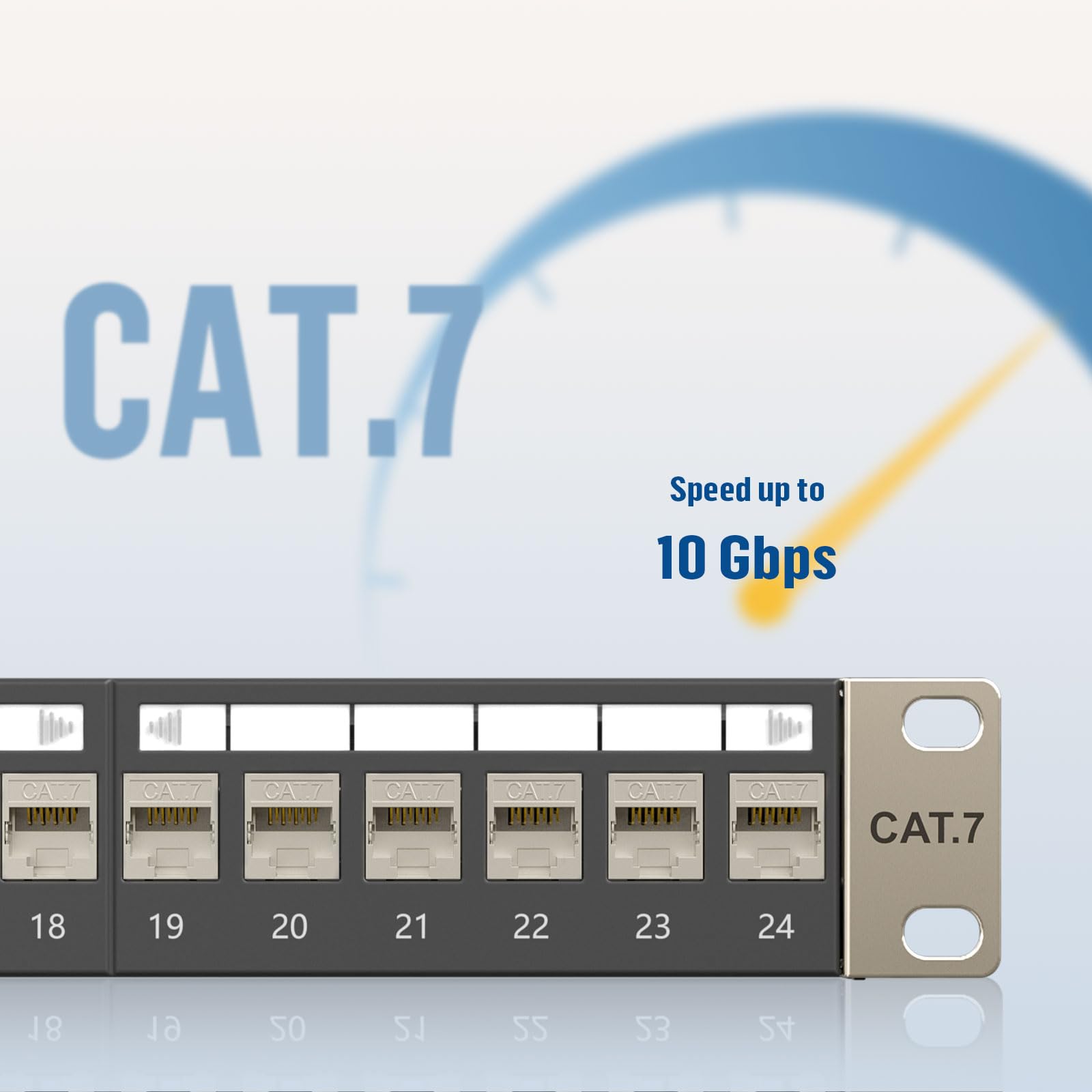 FGB 10Gbps 24 Port CAT7 Patchpanel mit 24x Cat7 Keystone Module Geschirmter, 19" Zoll Rackeinbau RJ45 LAN Netzwerk 600 MHz Verlegekabel für Gigabit-Netzwerk-Switch 2