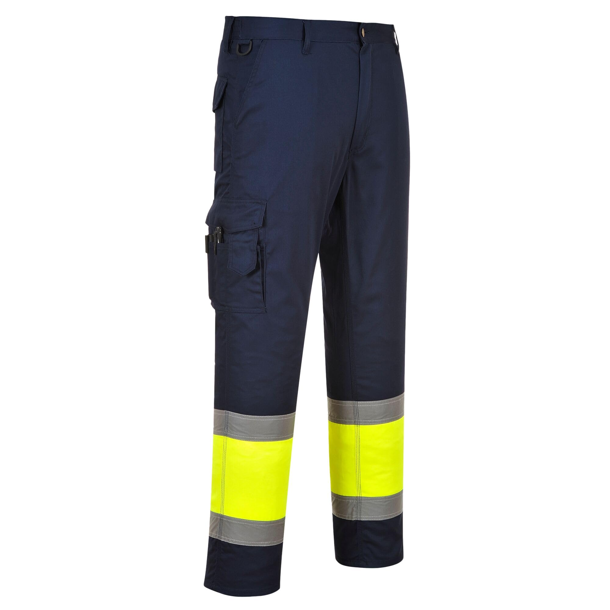 Portwest Hi-Vis Two Tone Combat Trouser, Size: L, Colour: Yellow/Navy, E049YNRL