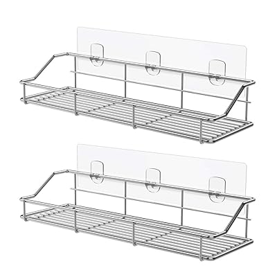 Adhesive Bathroom Shelf Caddy – Set of 2 for Storage and Organizing