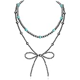 Navajo Pearl Bow Necklace Western Jewelry for Women Cowgirl Turquoise Necklaces Jewelry