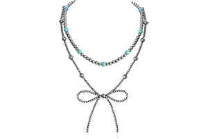 CHISOONBANNER Navajo Pearl Bow Necklace Western Jewelry for Women Cowgirl Turquoise Necklaces Jewelry