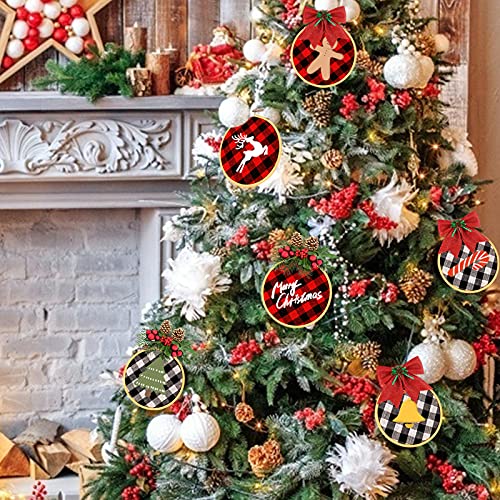 BigOtters 10PCS Christmas Embroidery Hoops, 3 Inch Bamboo Circle Cross Stitch Hoop Ring for Christmas Ornaments Art Craft Handy Sewing DIY Favor