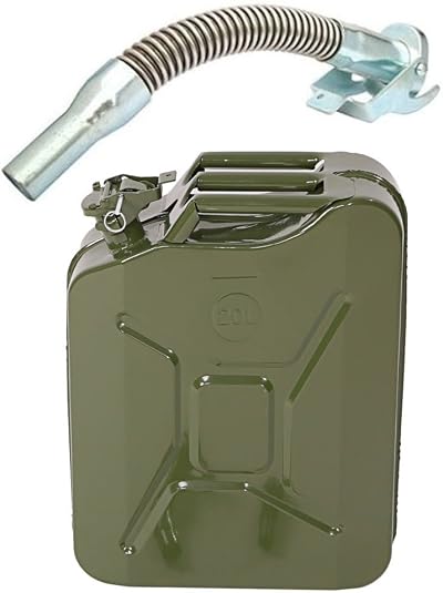 Karlhome 20L Metal Gas Can Fuel Tank with Flexible Spout Green