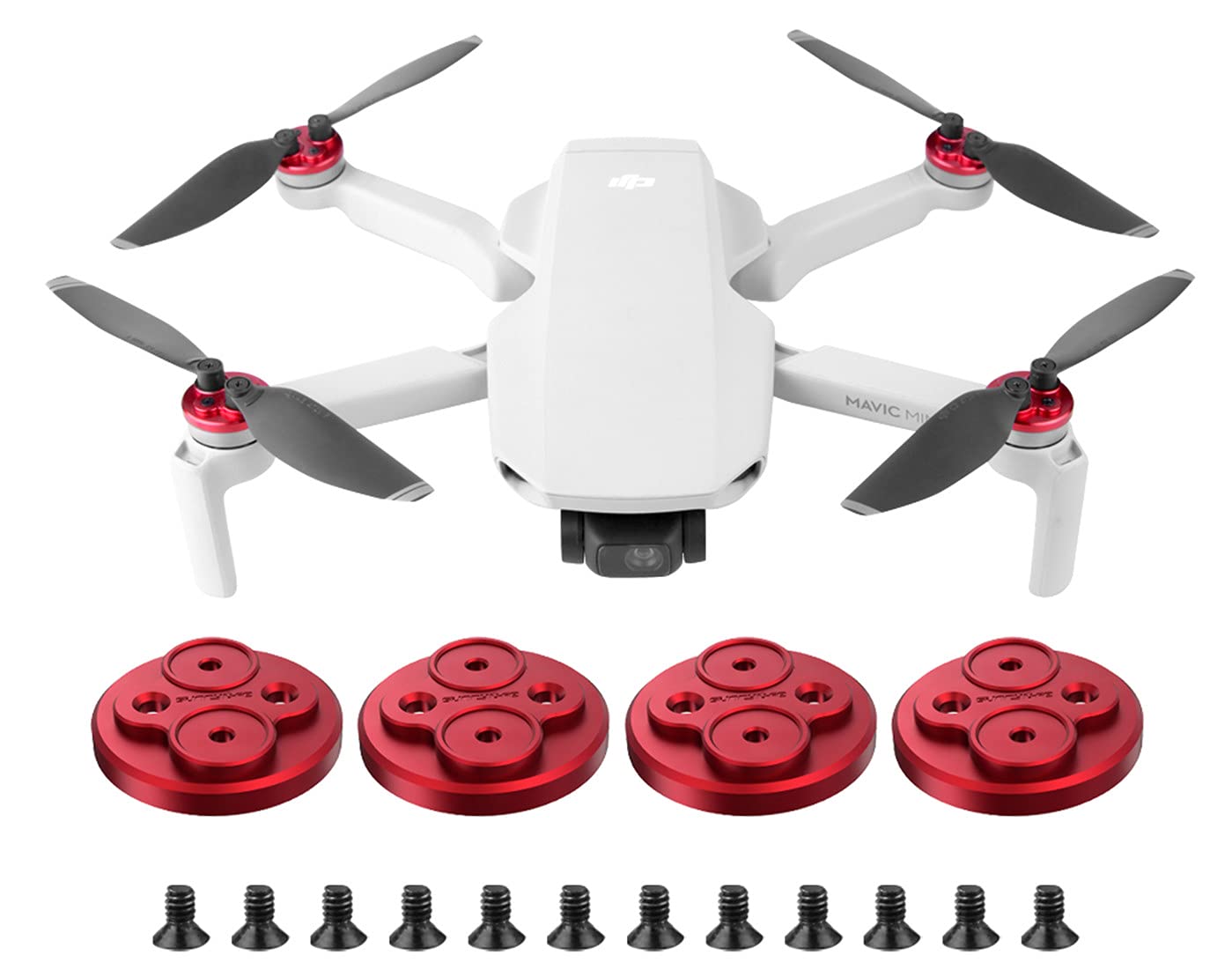 NEWQSING Drone Accessory 4pcs Upgraded Aluminum Motor Cover Cap fit for Mavic Mini SE/Mavic Mini 2, Dustproof & Waterproof & Scratchproof Protection Mounts