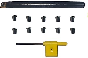 XUHAI 1/2-Indexable Lathe Turning Tool Holder-Boring Bar-Compatible with CCMT09T304/CCMT32.51 Carbide Inserts, Multilayer Coated CCMT Inserts for CNC Lathe, Metal Cutting, Facing-Boring-Replacement Cutters