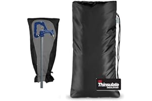 CERBONNY 3M Thinsulate Outdoor Faucet Cover for Winter Sprinkle Freeze Protection, Reusable Tape Opening String Tying System, Waterproof Insulated Spigot Cover Faucet Sock for Outdoor Faucet - Black 13” x 25"