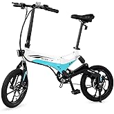 Swagtron Swagcycle EB-7 Elite Folding Electric Bike with Removable Battery and Rear Suspension