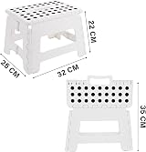 SMALUCK Step Stool 9 Inch Folding Plastic Lightweight 150 kg White view 6