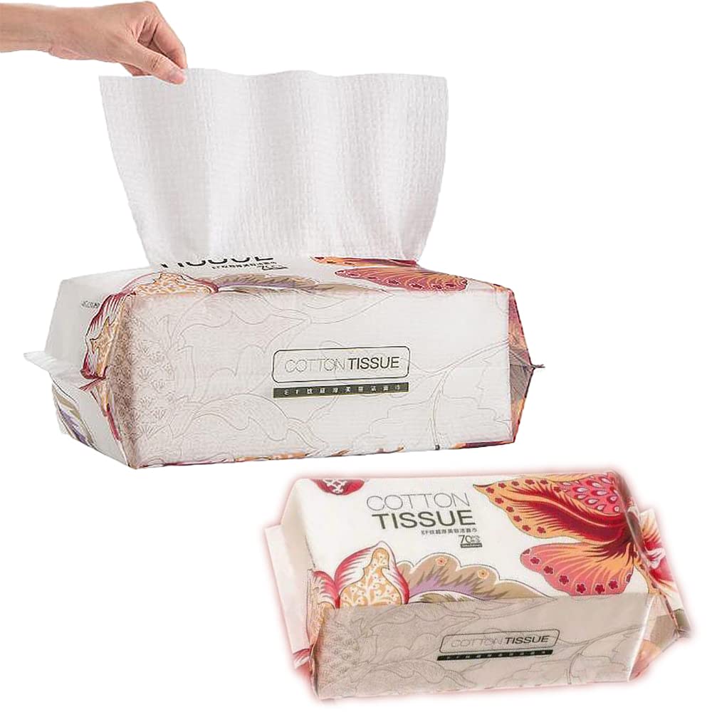 OUGEER 2Pack Disposable Cleaning Face Towel, Non-woven Fabric Disposable Wipers Washcloths, Makeup Facial Soft Pads, Disposable Beauty Towels,Thickened Version