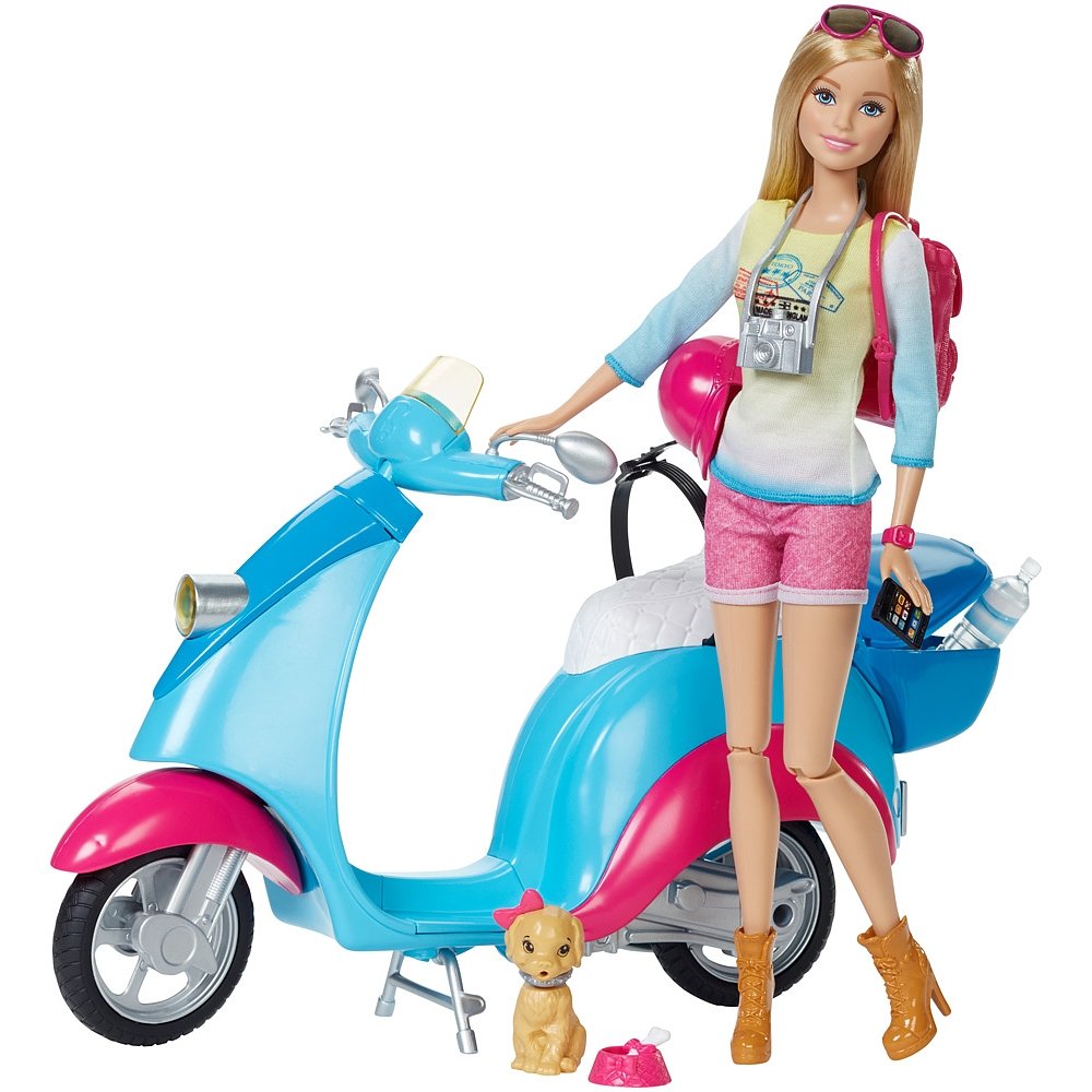 barbie moped and puppy
