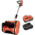 VOLTASK Cordless Snow Shovel - 24V | 11-Inch | 4-Ah Cordless Snow Blower, Battery Snow Blower with Adjustable Front Handle (4-Ah Battery & Quick Charger Included)