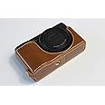 Ricoh GR III Case, BolinUS Handmade PU Leather Half Camera Case Bag Cover Bottom Opening Version for Ricoh GR III with Hand Strap (Brown)