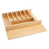 Rev-A-Shelf Trim-to-Fit Silverware Drawer Organizer for Kitchen Utensil Cutlery Cabinet Storage, Natural Maple Wood 9 Compart