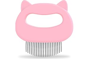 DEWILDE TRADING CO Cat Grooming Comb - Pink Massage Comb - Light Hair or Fur Removal Soft Dematting Detangling and Deshedding - Pet Shedding Remover Tool for Cats Dog Rabbit