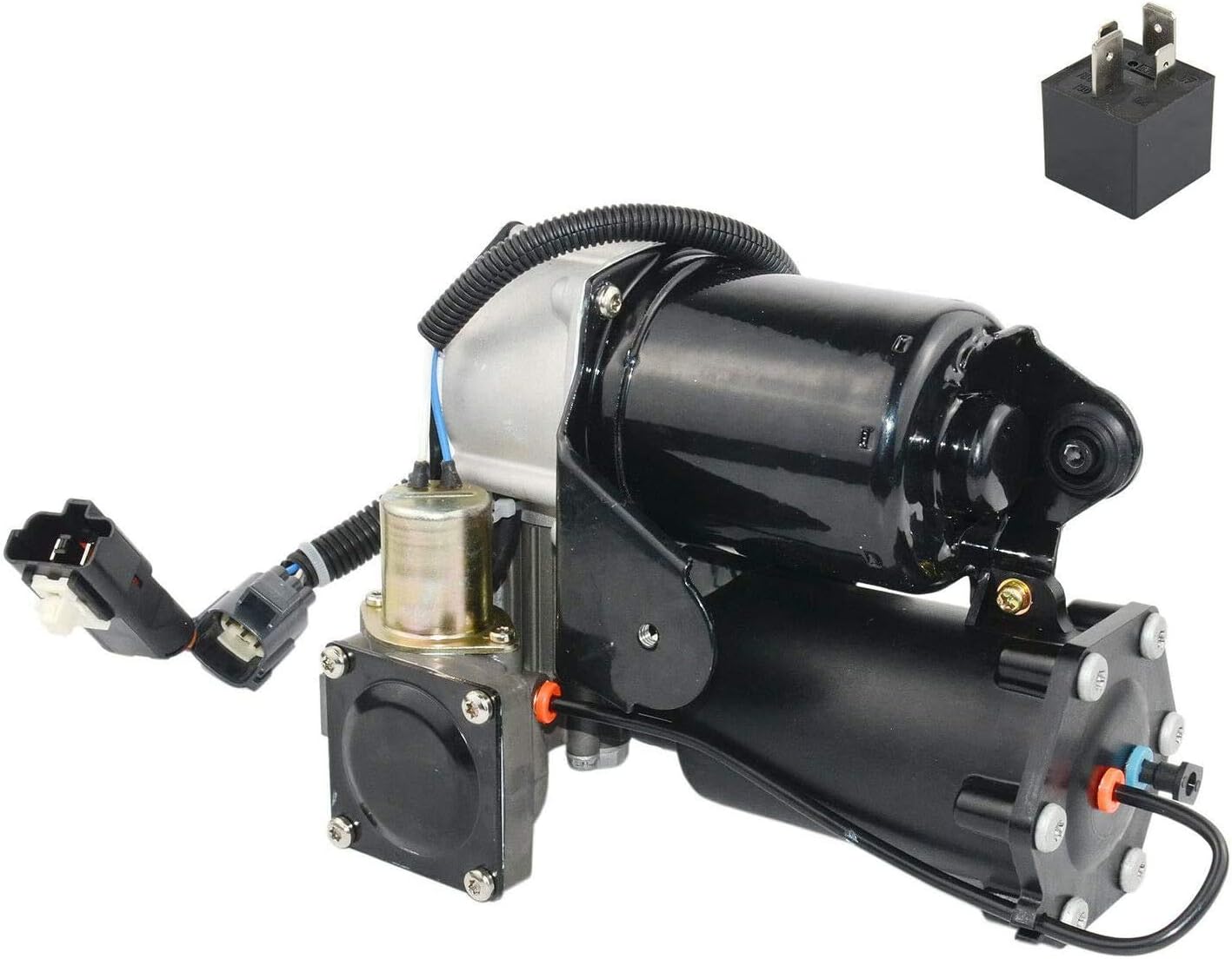 AKWH Air Compressor Pump HITACHI Style + Relay Part#LR044360 LR023964 For Range Rover LR3 2005-2009
