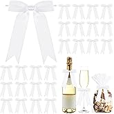 Riceshoot 24 Pcs Satin Ribbon Bow 3.5x5 Inch Twist Tie Bows for Gift Balloon Bag Cake Craft Wedding Birthday Party