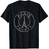 Vintage Retro Paris France Eiffel Tower Love Men Women Kids T-Shirt