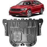Front Engine Splash Shield Fit for VW Jetta 2019 2020 2021 2022 2023 2024 Engine Case Guards Suitable for VW Jetta GLI 2019-2023 Under Engine Cover Mud Flaps Directly Replace Original One Black