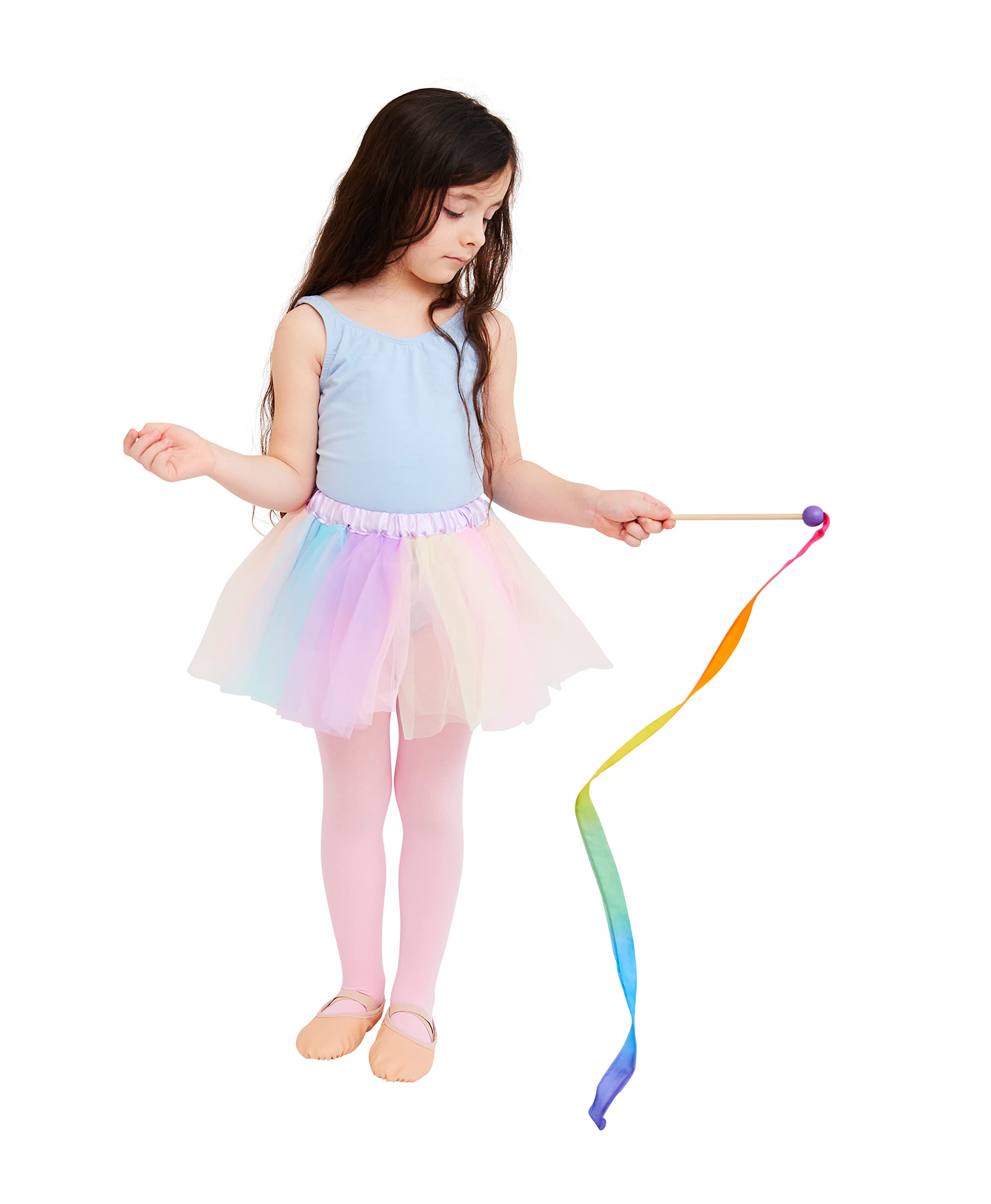 Sarah's Silks Mini Rainbow Streamer - Long Ribbon Wand for Kids, Pretend Play, Dance, Baton Stick Twirling, and Gymnastics Party Favors | 100% Silk and Wood Montessori and Waldorf Toys (2)