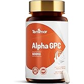 Temimar Alpha GPC 600mg, Bioavailable Choline Supplements, Supports Memory, Focus & Cognitive Function, Gluten Free, Non GMO, Made in USA, 60 Vegan Capsules