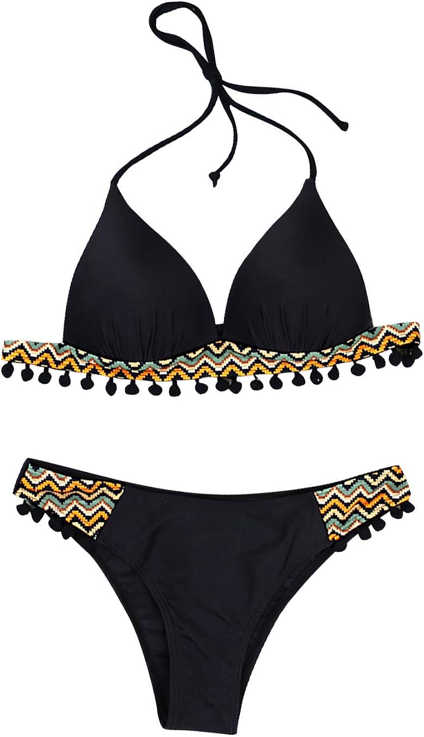 Damen Bikini Set Push up Sexy String Mollige Bademode Tankini bauchweg ...
