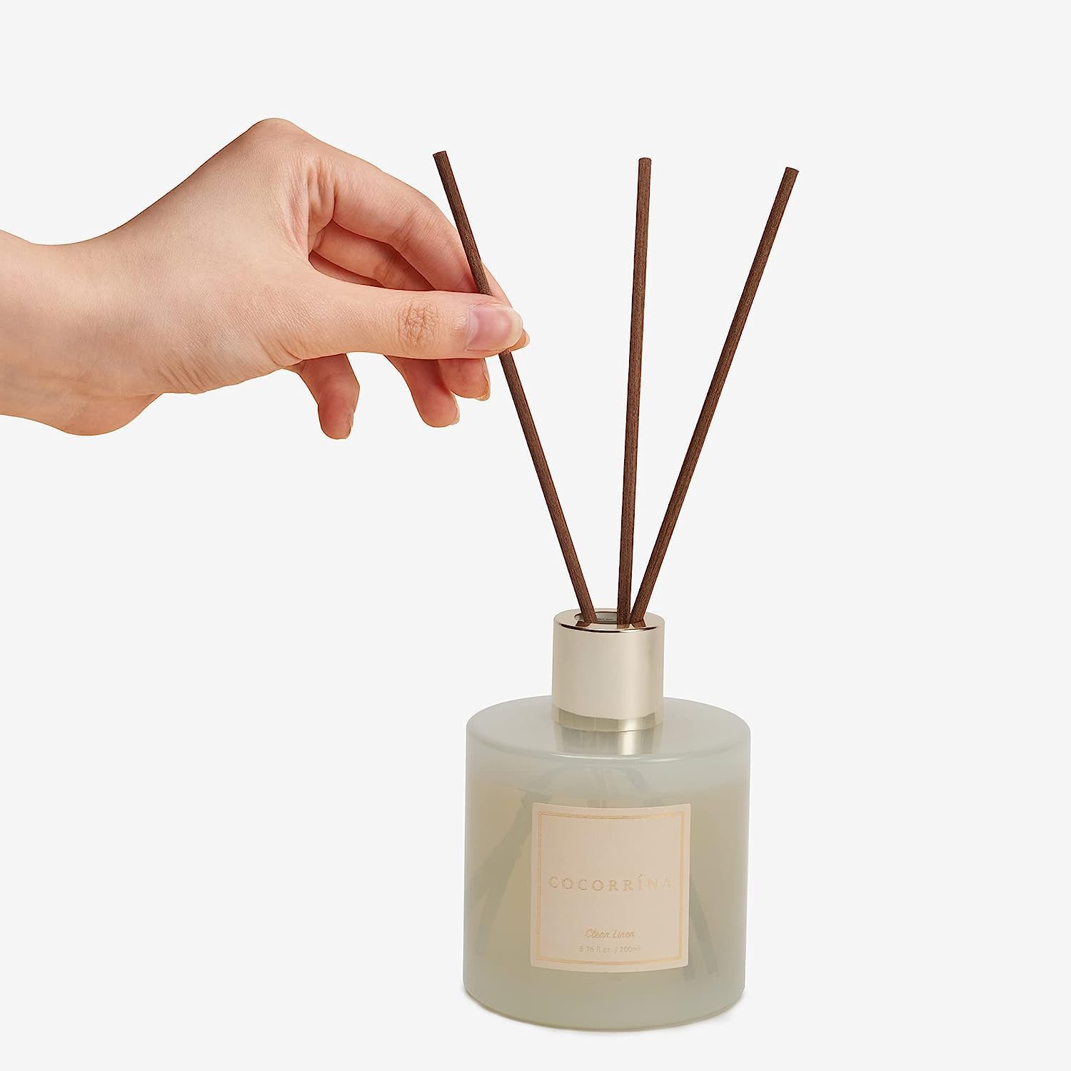 COCORRÍNA Raumduft Reed Diffuser mit 8 Duftstäbchen 200ml- Sauberes Leinen, Natürlich, Langanhaltend, Home Duft ätherisches Öl Reed Diffusor für Badezimmer Regal Dekoration 5
