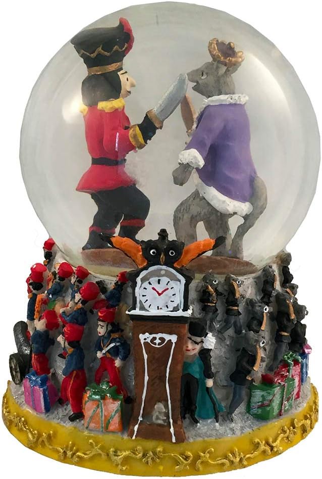 Snow Globes - Nutcracker Ballet Gifts Musical Christmas Snow Globe - Fight Scene Features The Nutcracker Prince and Mouse King with Their Swords Drawn While The “Nutcracker Suite March” by Tchaikovsky Plays, 100mm