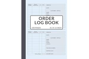 Order Log Book, Simple Order Tracking Organizer For Small Business: 8.5 X 11 Inch, Sales Tracker Notebook, 200 Sales Recordin