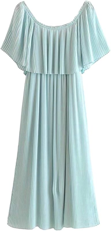 pleated chiffon midi dress