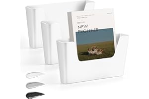 JOMOLA No Drilling Wall File Holder 3 Pack Mail Organizer Adhesive Wall Mount File Organizer Holder Office Wall Hanging Files