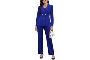 Ophestin Women's 2 Piece Suit Set Pants Suits Dressy Business Casual Outfits Long Sleeve Blazer Pantsuits Set Work Office
