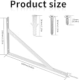 HAOCHEN 8 Piece Heavy Duty Shelf Brackets 9.84x6.29 White Iron 90 Degree view 2