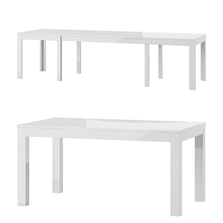 Tisch Küchentisch Esszimmertisch Esstisch ausziehbar bis 300 cm !!! (weiß hochglanz)