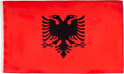 AZ FLAG Albania Flag 3x5 ft 100D Polyester with Two Brass Eyelets