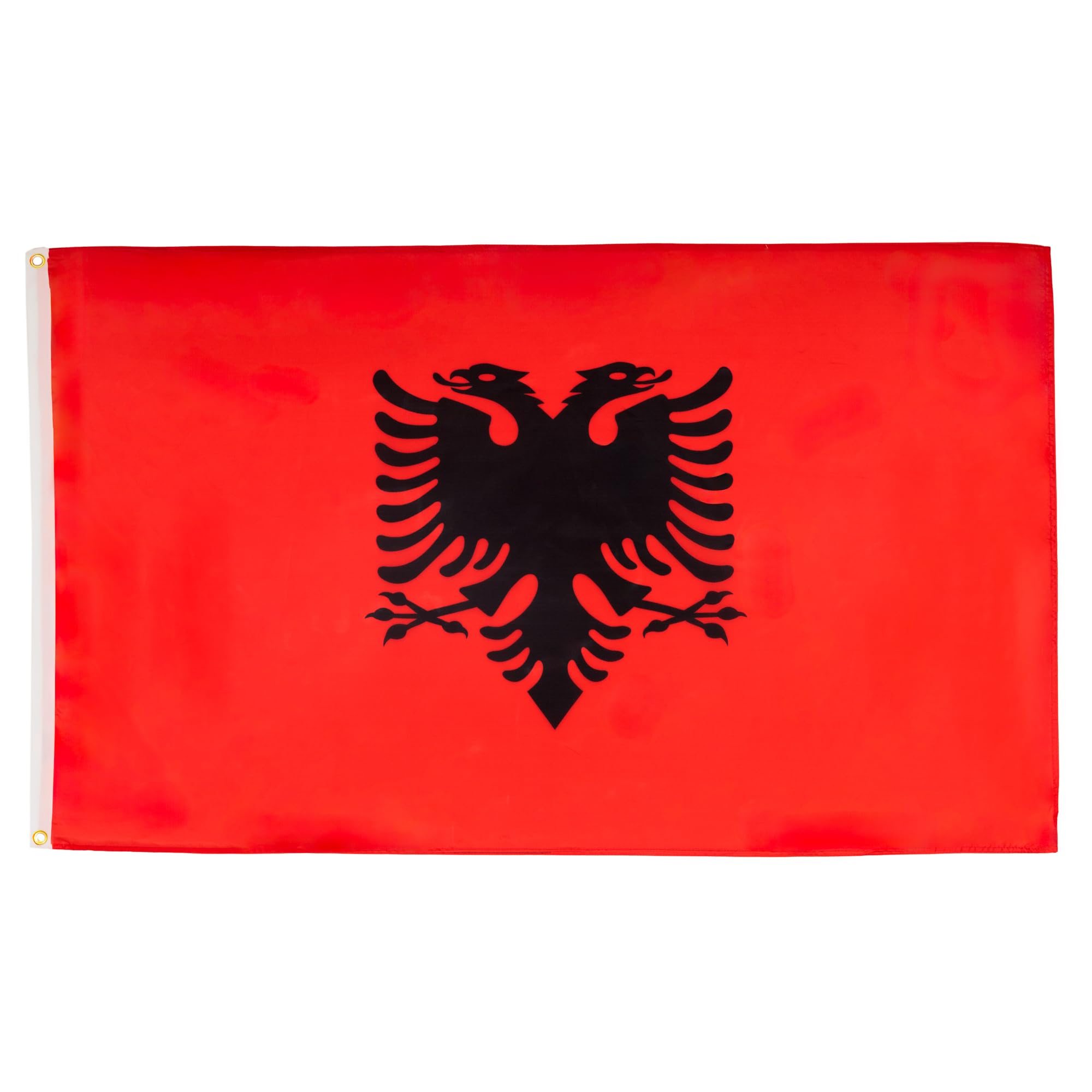 AZ FLAG - Albania Flag - 3x5 Ft - Light Polyester Albanian Banner with Two Brass Eyelets - Fade Resistant - Vivid Colors - 3' x 5' Feet - 150x90 Cm — image 1